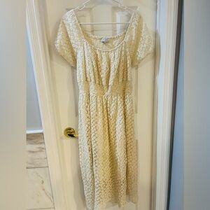 Ivy City Cream floral midi dress Birdie small smocked Easter Spring